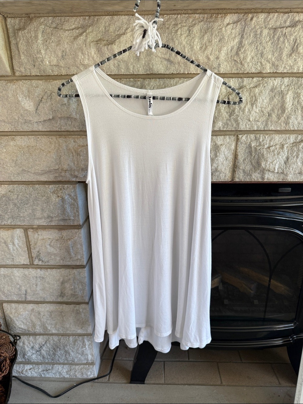 Azules Sleeveless White Tunic Tank Sz Small